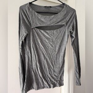 Banana Republic Charcoal Long Sleeve Top